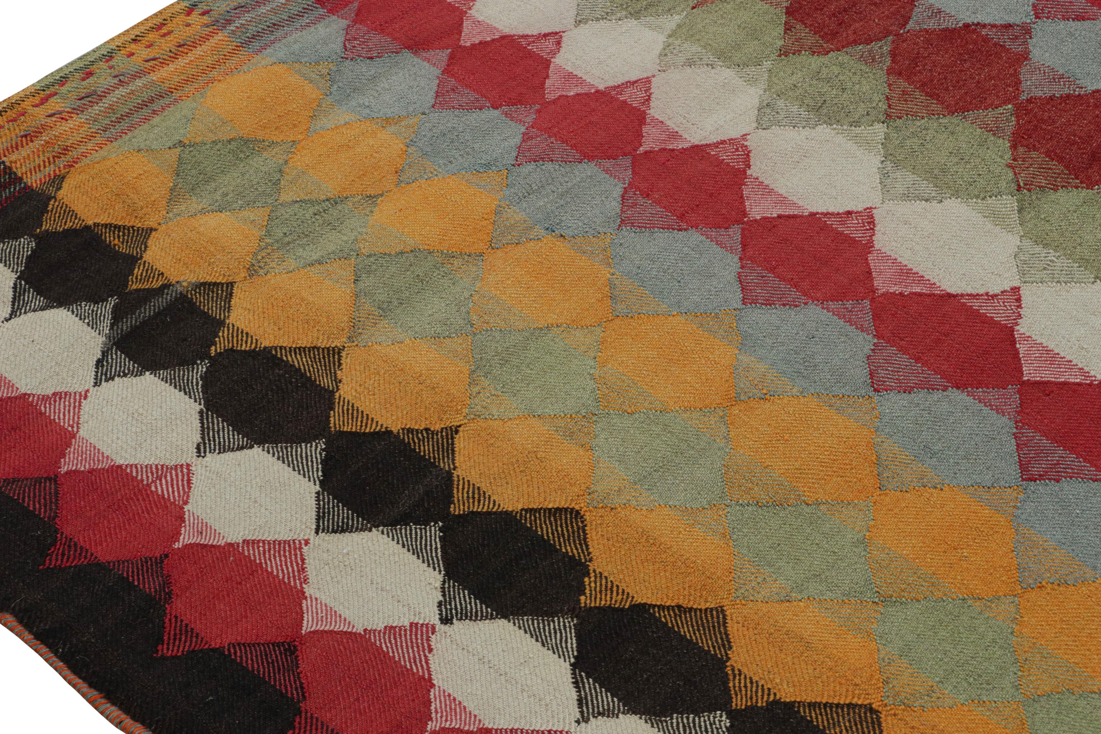 Annodato a mano Tappeto Kilim afgano tribale vintage, con motivi geometrici, da Rug & Kilim in vendita