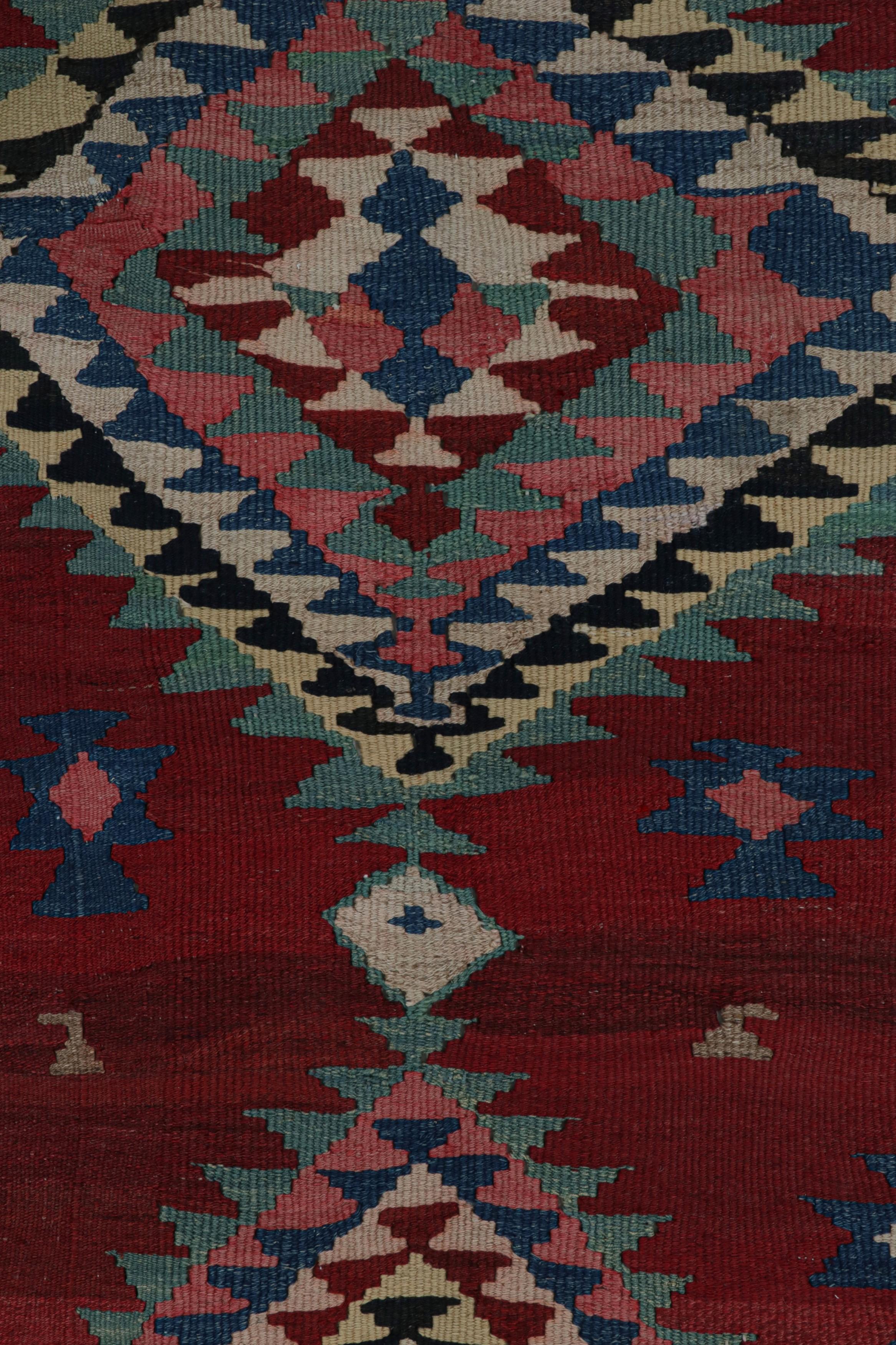 Mid-20th Century Vintage tribal Afghan Kilim rug, with Geometric Patterns, from Rug & Kilim For Sale