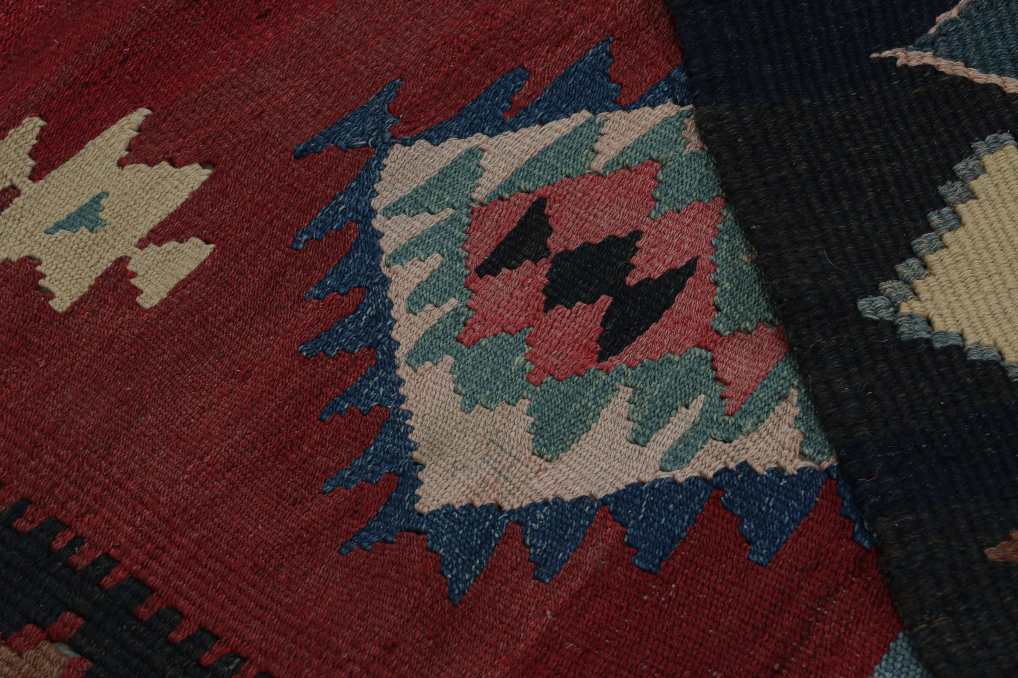 Wool Vintage tribal Afghan Kilim rug, with Geometric Patterns, from Rug & Kilim For Sale