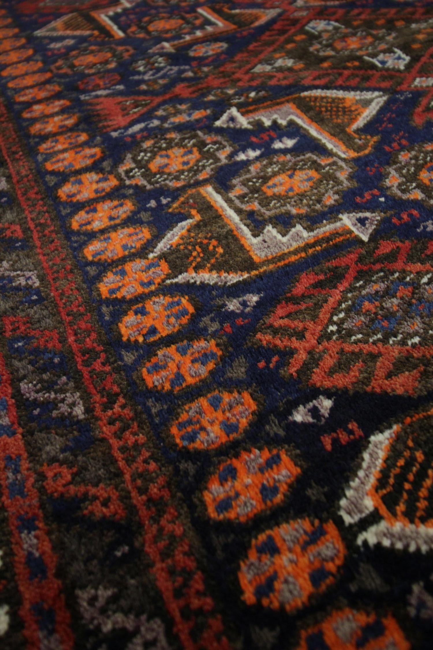 Vintage Tribal Area Rug, Handwoven Afghanistan Red Wool Carpet In Excellent Condition In Hampshire, GB