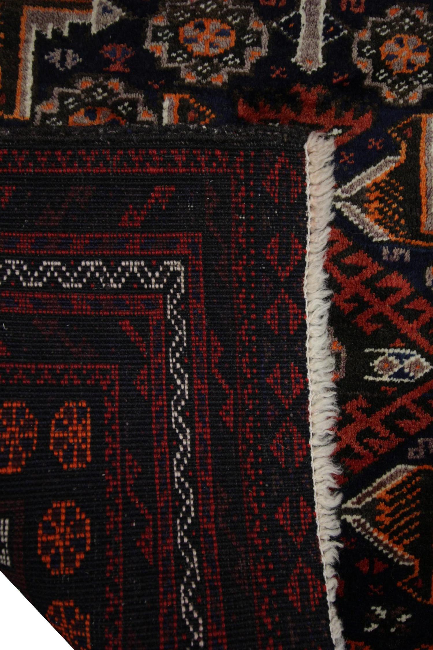Mid-20th Century Vintage Tribal Area Rug, Handwoven Afghanistan Red Wool Carpet