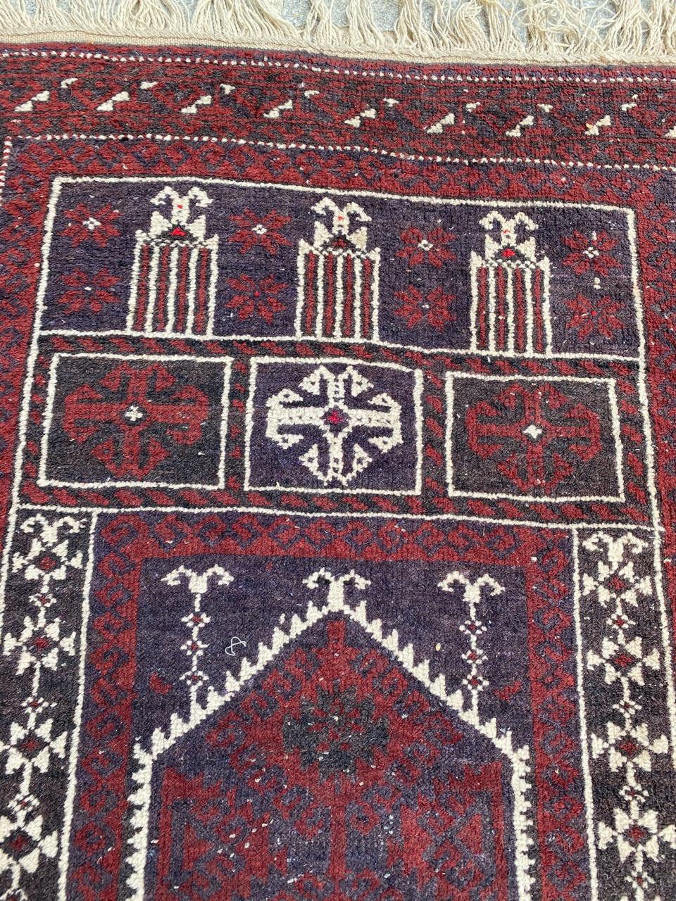 Vintage Tribal Baluch Afghan Rug For Sale 4