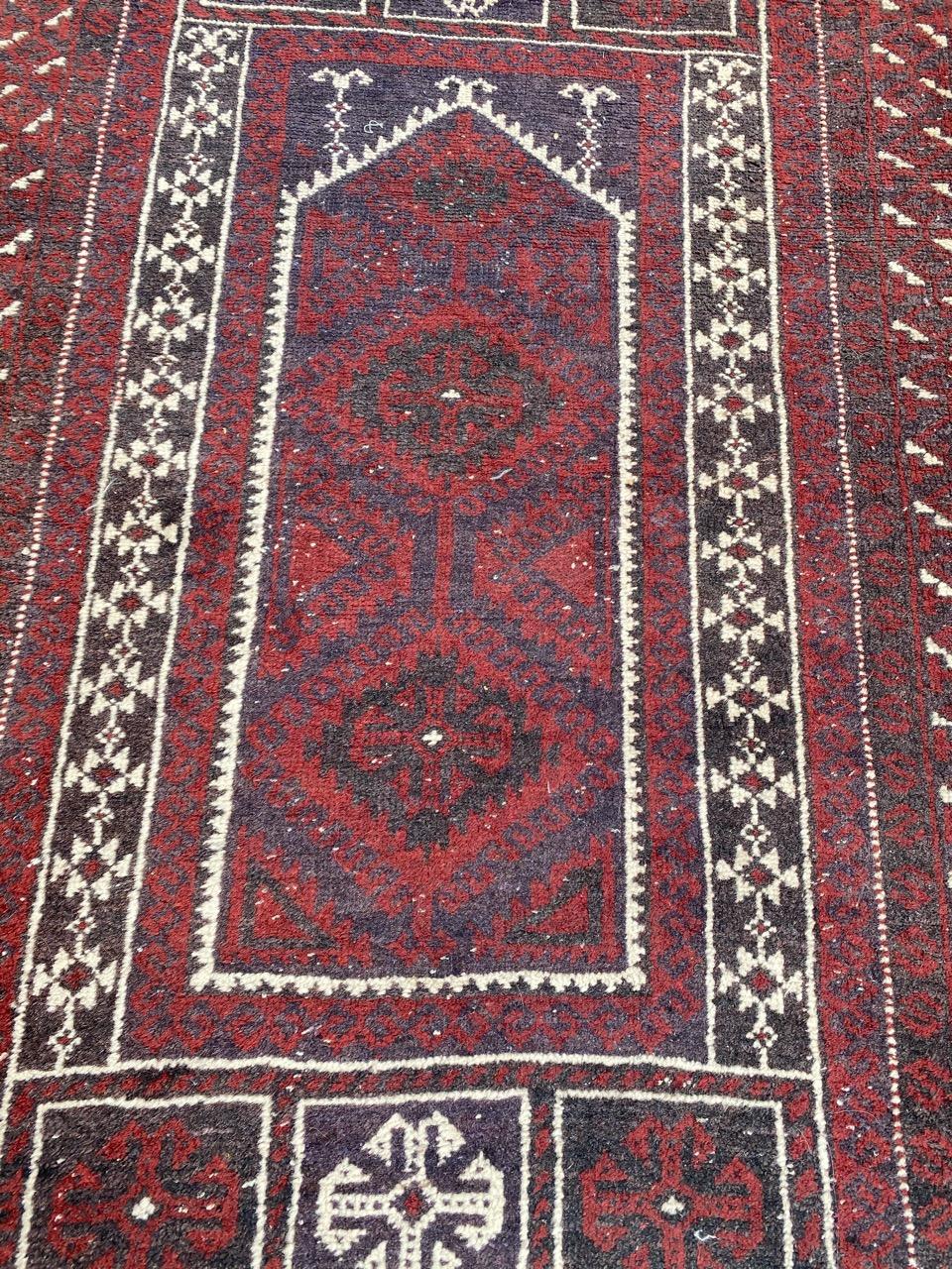 Vintage Tribal Baluch Afghan Rug For Sale 5