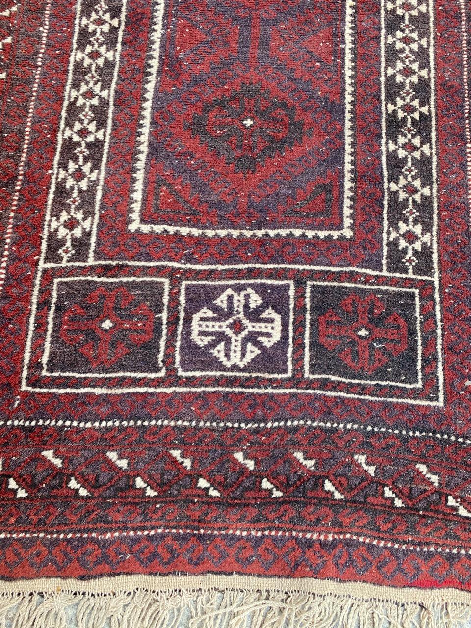 Vintage Tribal Baluch Afghan Rug For Sale 6