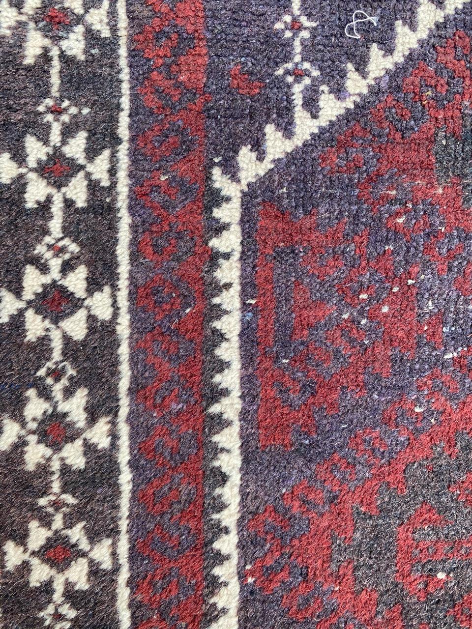 Vintage Tribal Baluch Afghan Rug For Sale 7