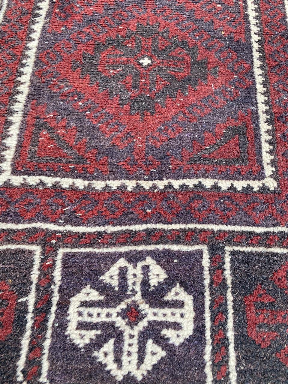 Vintage Tribal Baluch Afghan Rug For Sale 9