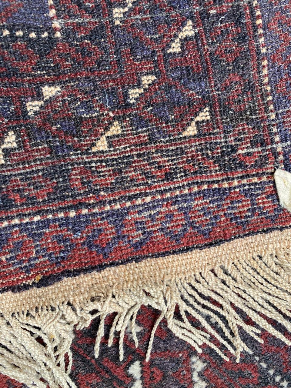 Vintage Tribal Baluch Afghan Rug For Sale 11