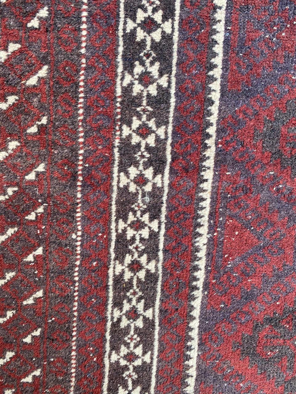 Hand-Knotted Vintage Tribal Baluch Afghan Rug For Sale