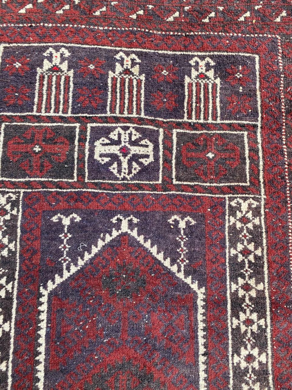 20th Century Vintage Tribal Baluch Afghan Rug For Sale