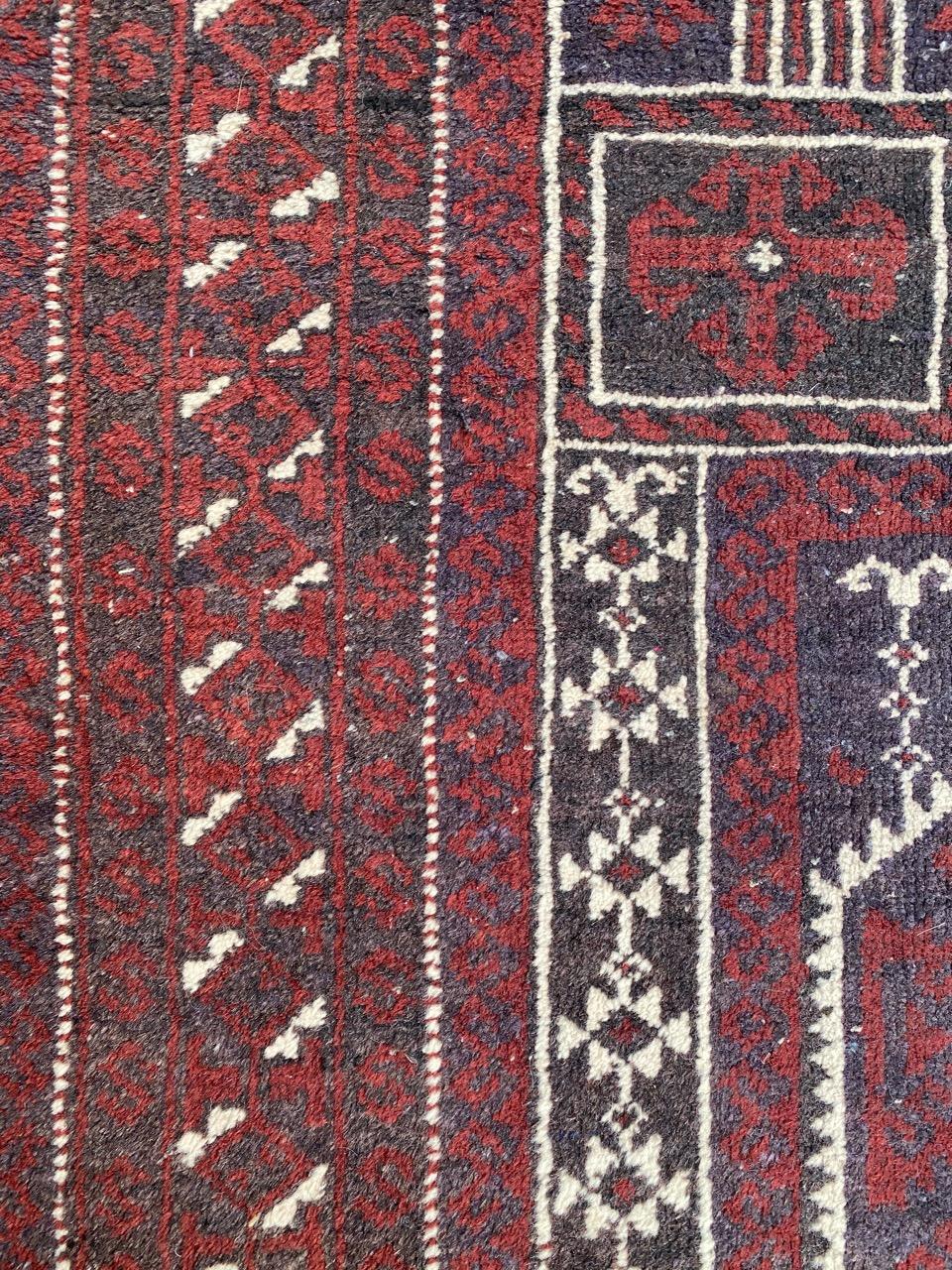 Wool Vintage Tribal Baluch Afghan Rug For Sale