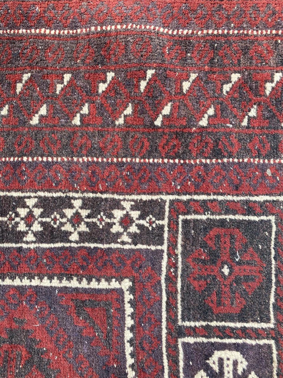 Vintage Tribal Baluch Afghan Rug For Sale 1