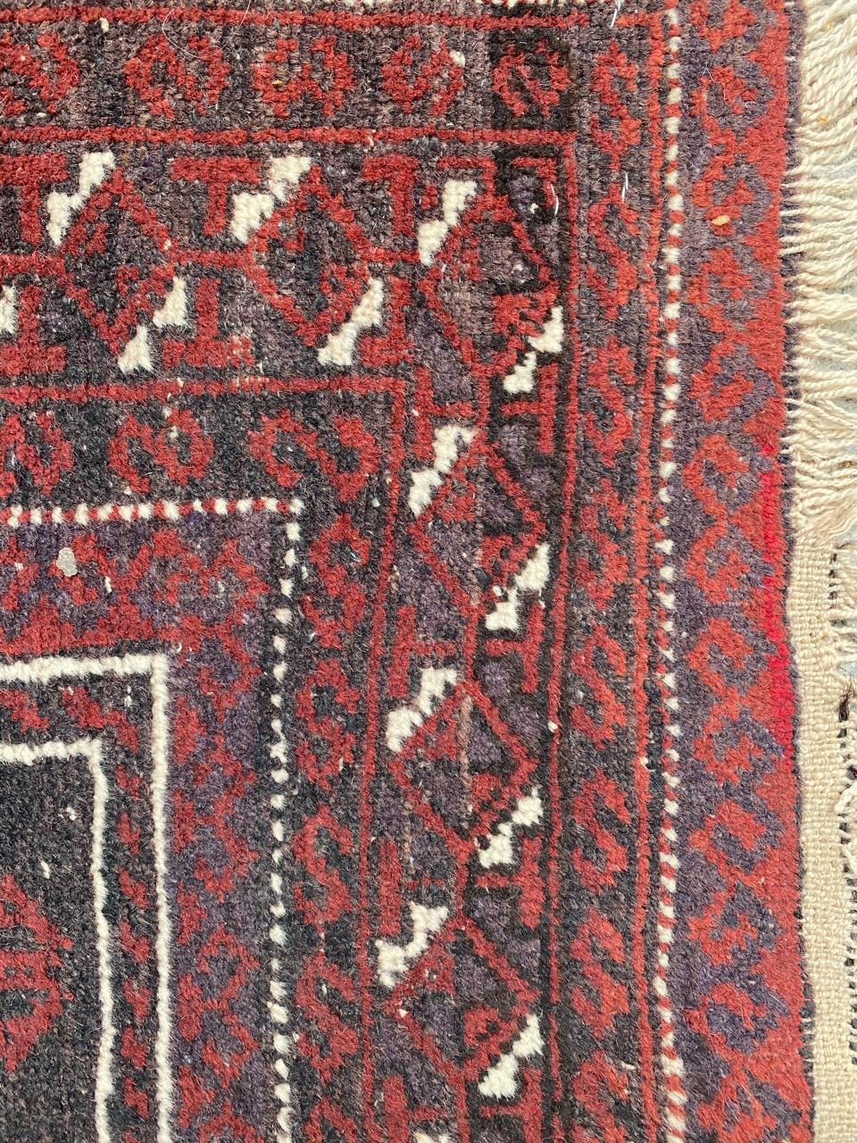Vintage Tribal Baluch Afghan Rug For Sale 2