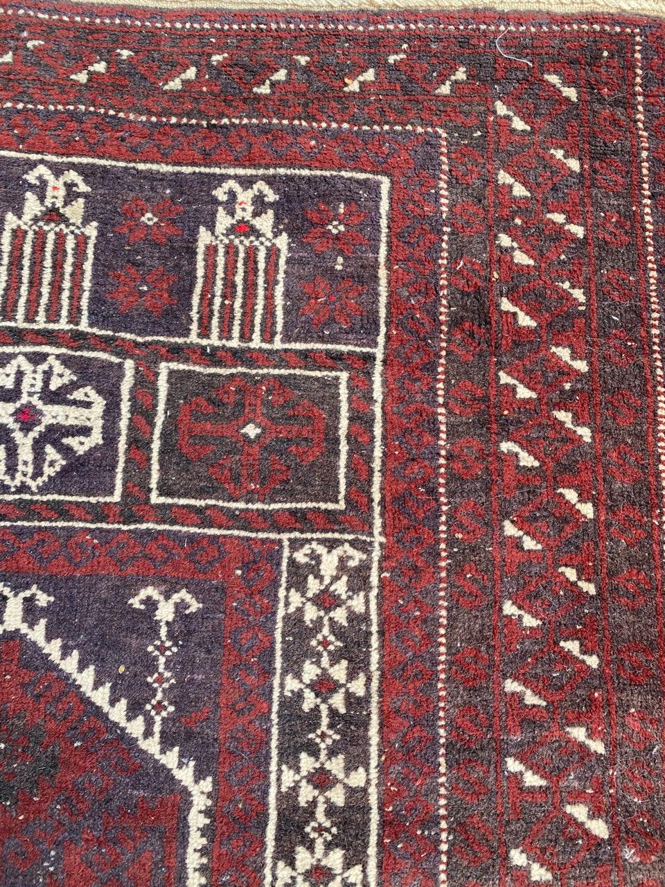 Vintage Tribal Baluch Afghan Rug For Sale 3