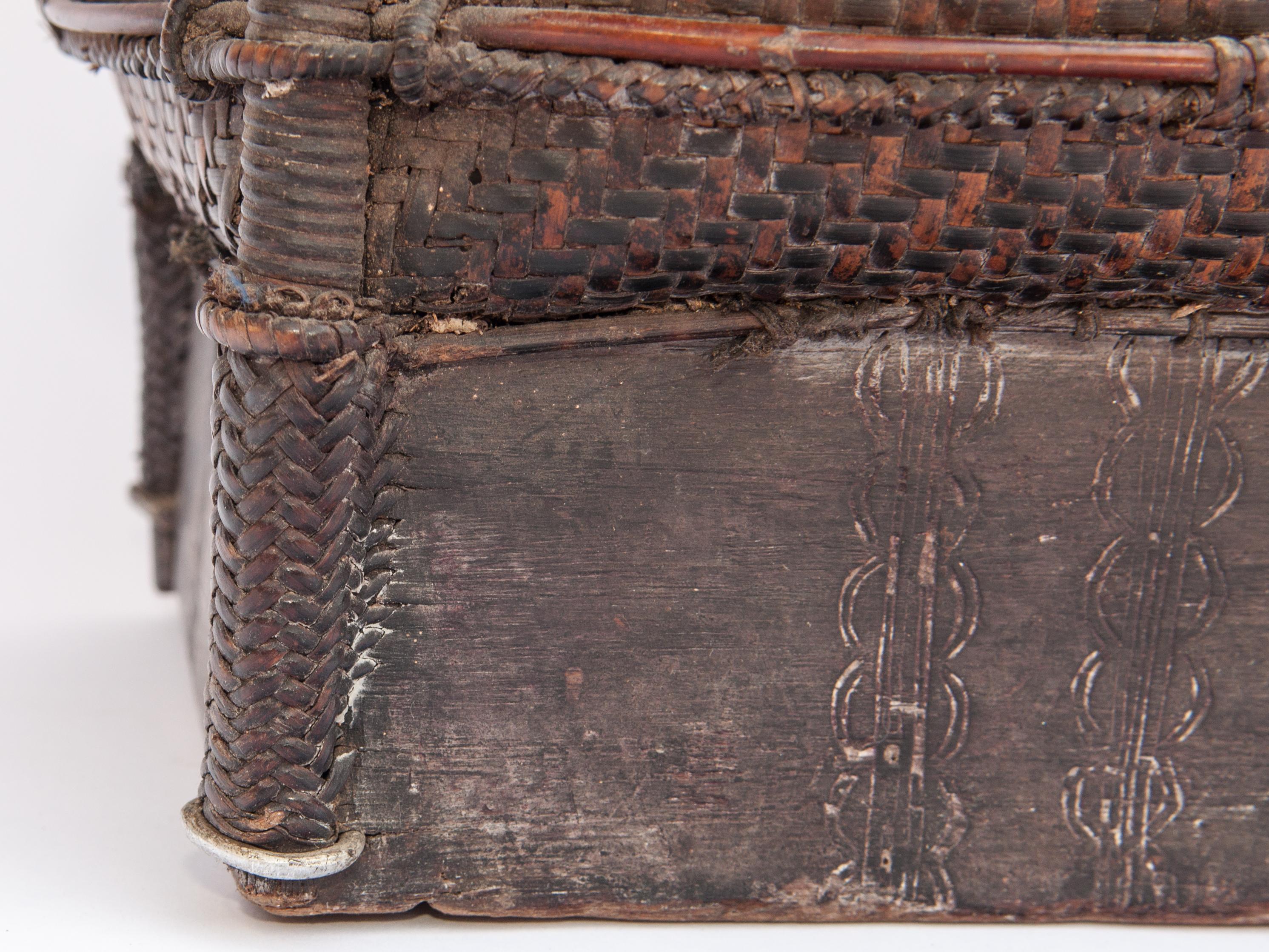 Vintage Tribal Carrying Basket from Ata Pue, Laos, Mid-20th Century 5