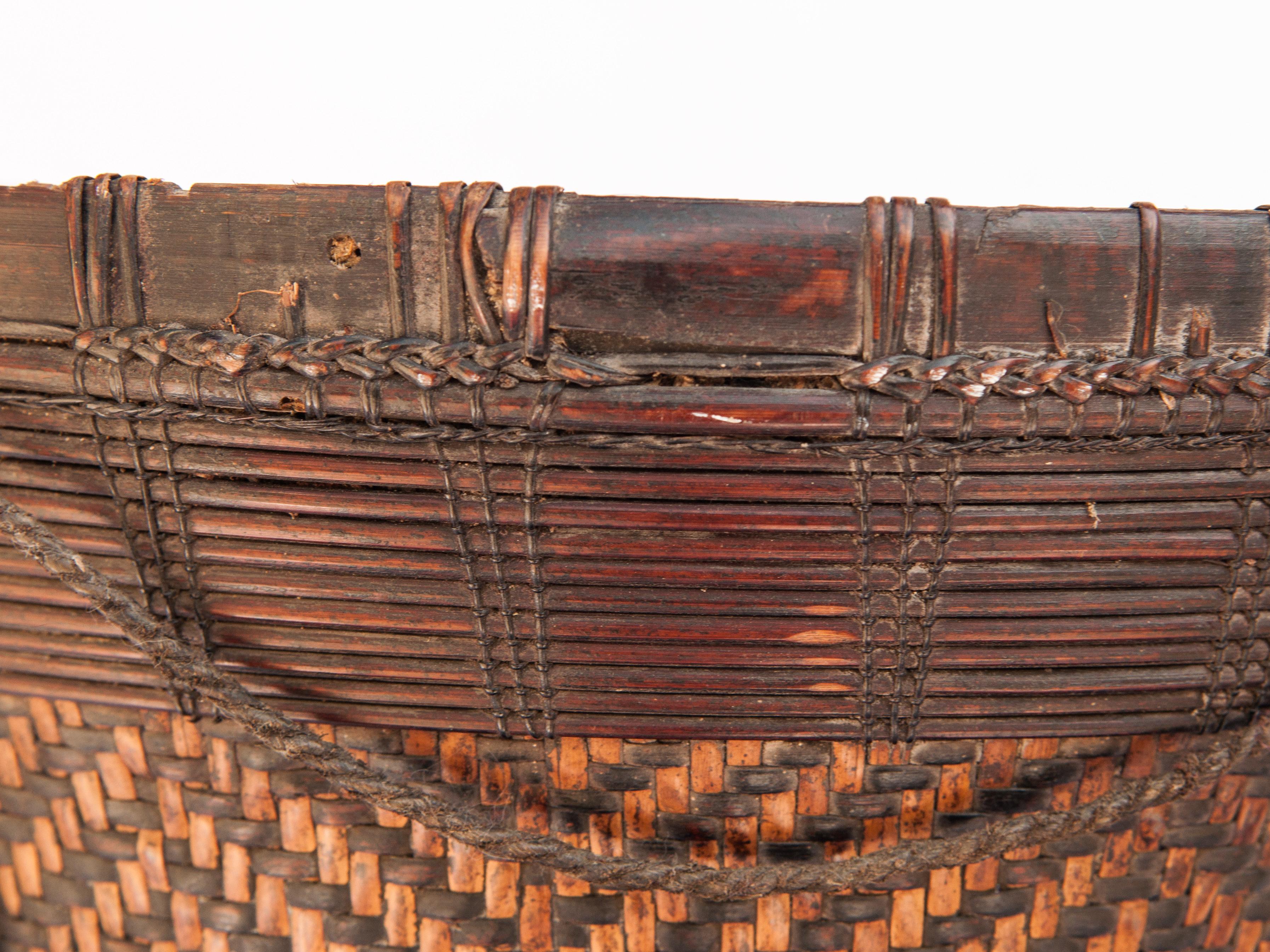 Vintage Tribal Carrying Basket from Ata Pue, Laos, Mid-20th Century 6