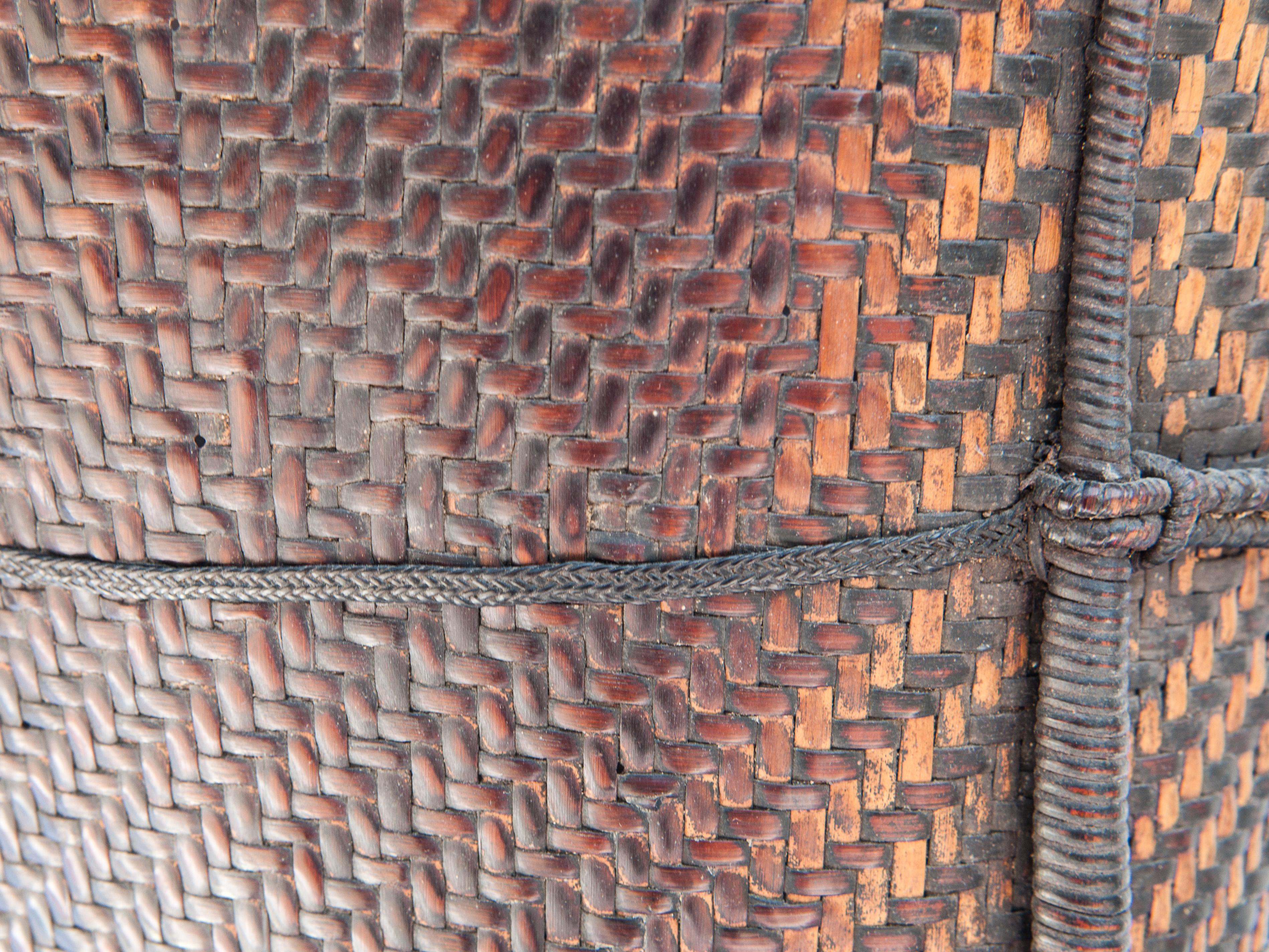Vintage Tribal Carrying Basket from Ata Pue, Laos, Mid-20th Century 9