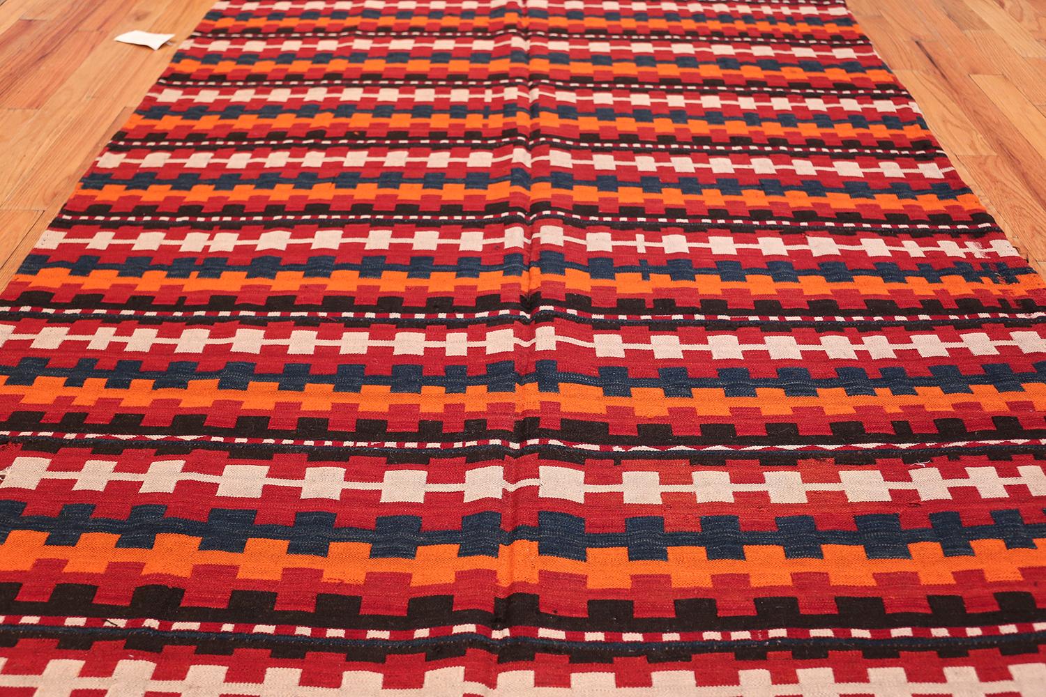 20th Century Vintage Tribal Caucasian Kilim Rug. Size: 5 ft 6 in x 9 ft (1.68 m x 2.74 m)