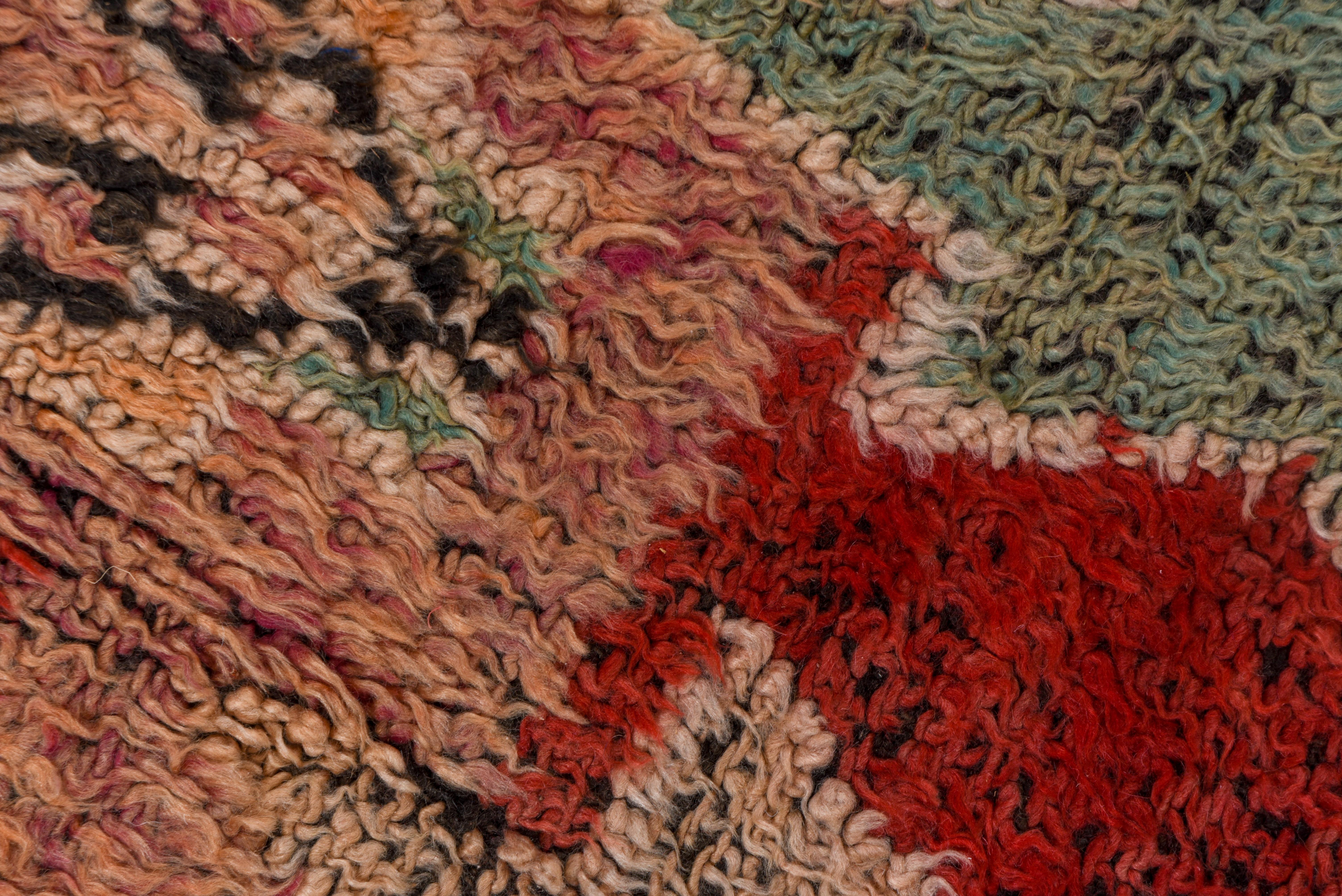 Marokkanischer bunter Stammes-Teppich im Vintage-Stil (Handgeknüpft) im Angebot