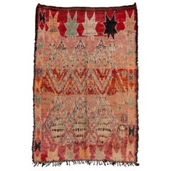 Marokkanischer bunter Stammes-Teppich im Vintage-Stil