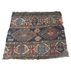 Vintage Red and Blue Tribal Design Kilim Rug/Grain Sack Fragment