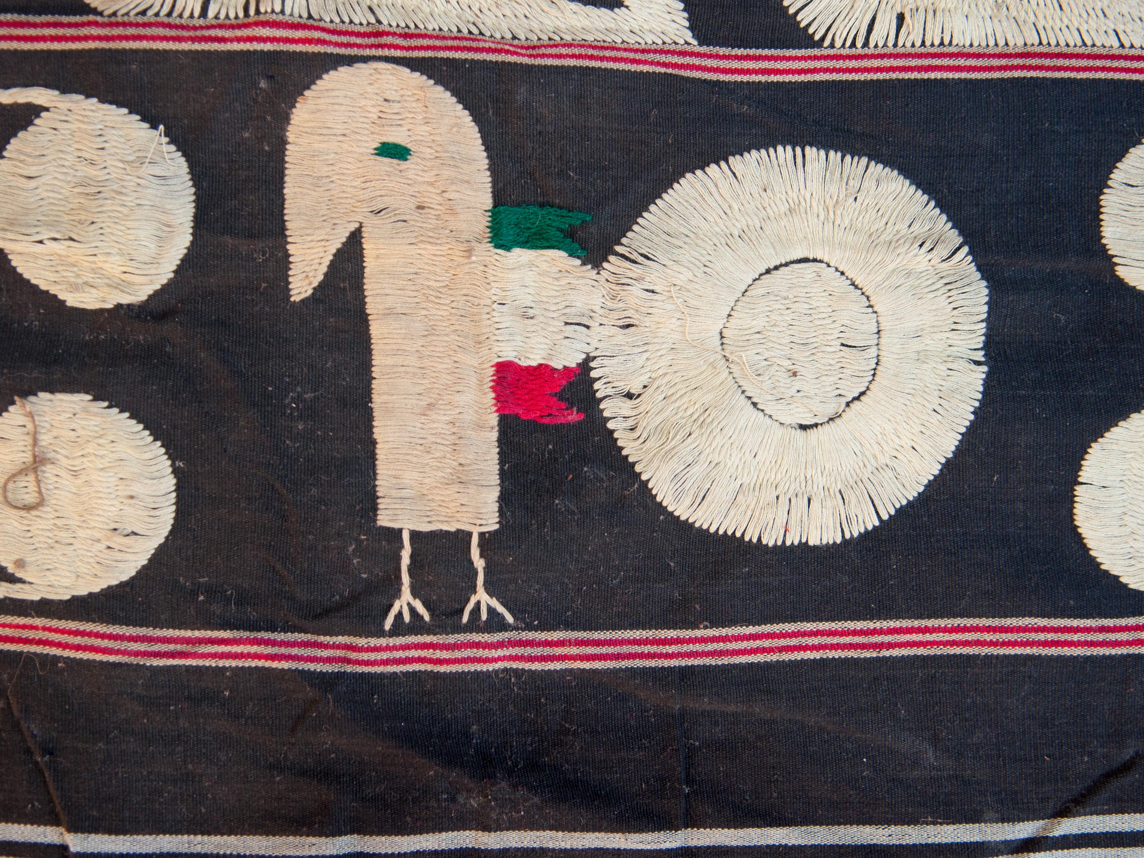 Embroidered Vintage Tribal Elephant Cloth Textile Naga of Manipur, NE India Mid-20th Century
