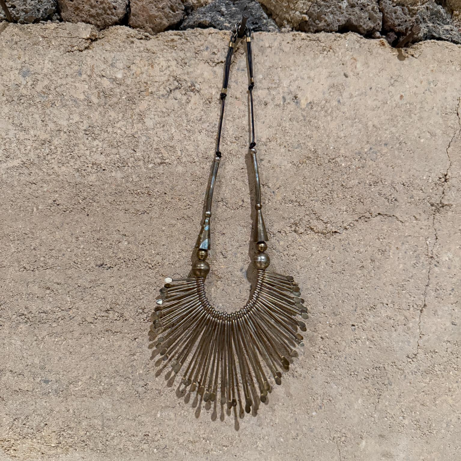 Vintage Tribal Ethnic Spoon Bib Necklace For Sale 1