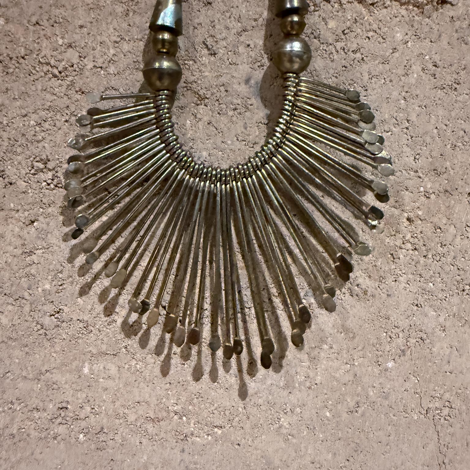 Vintage Tribal Ethnic Spoon Bib Necklace For Sale 2