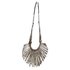 Vintage Tribal Ethnic Spoon Bib Necklace