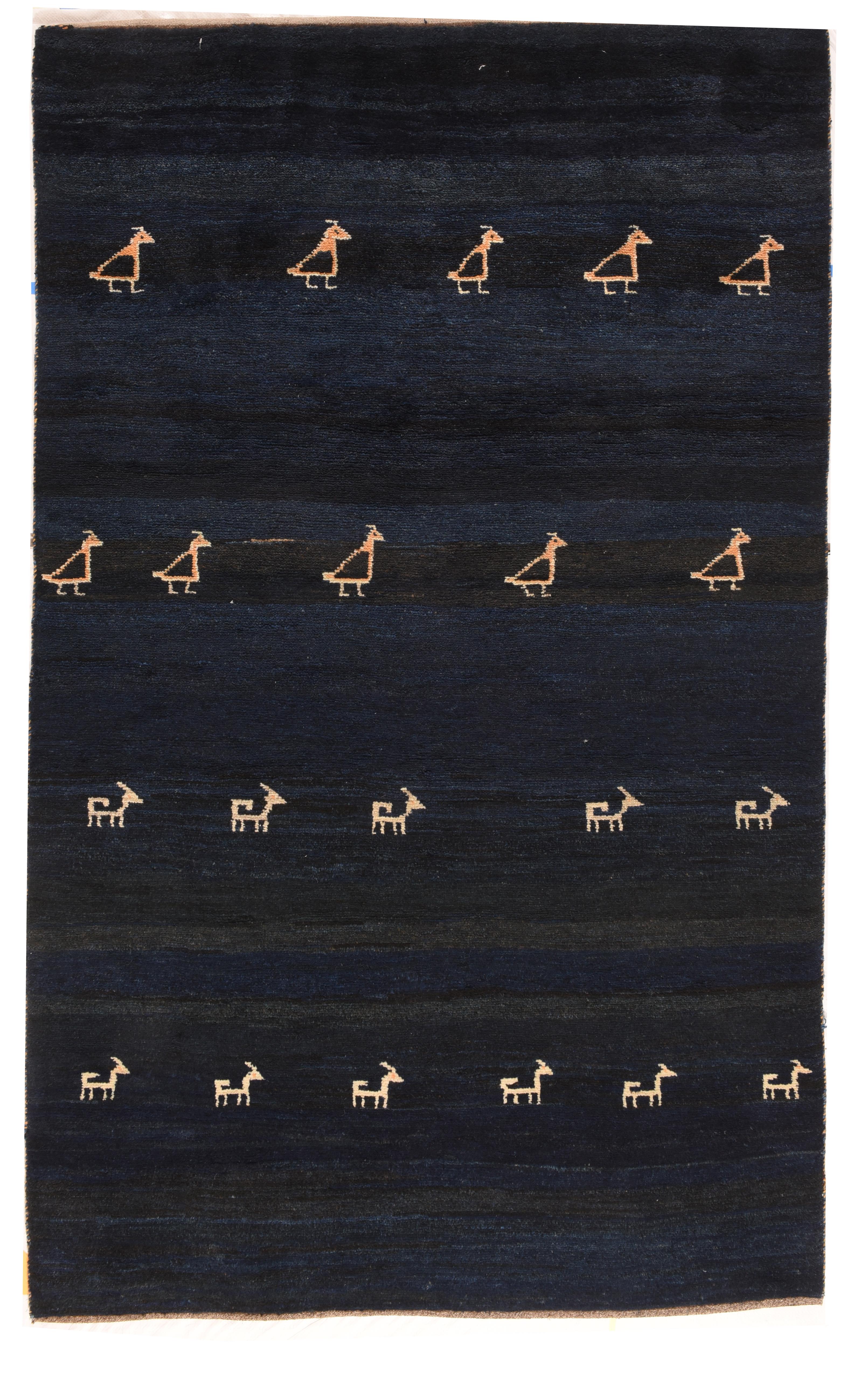 Vintage Tribal Gabbeh Rug  In Good Condition For Sale In New York, NY