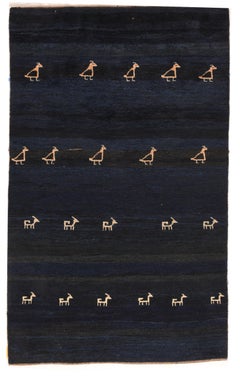 Gabbeh Stammeskunst-Teppich 4'11'' x 8'1''