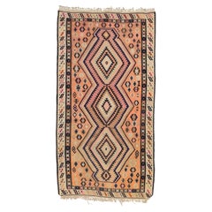 Vintage Tribal Geometric Kilim 5'4''x10'2'' Circa 1960