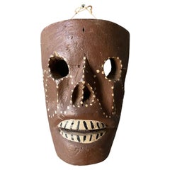 Vintage Tribal Hand Carved Skeleton Mask