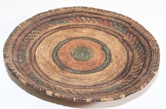 Vintage Tribal Handwoven Ethnic Round African Basket