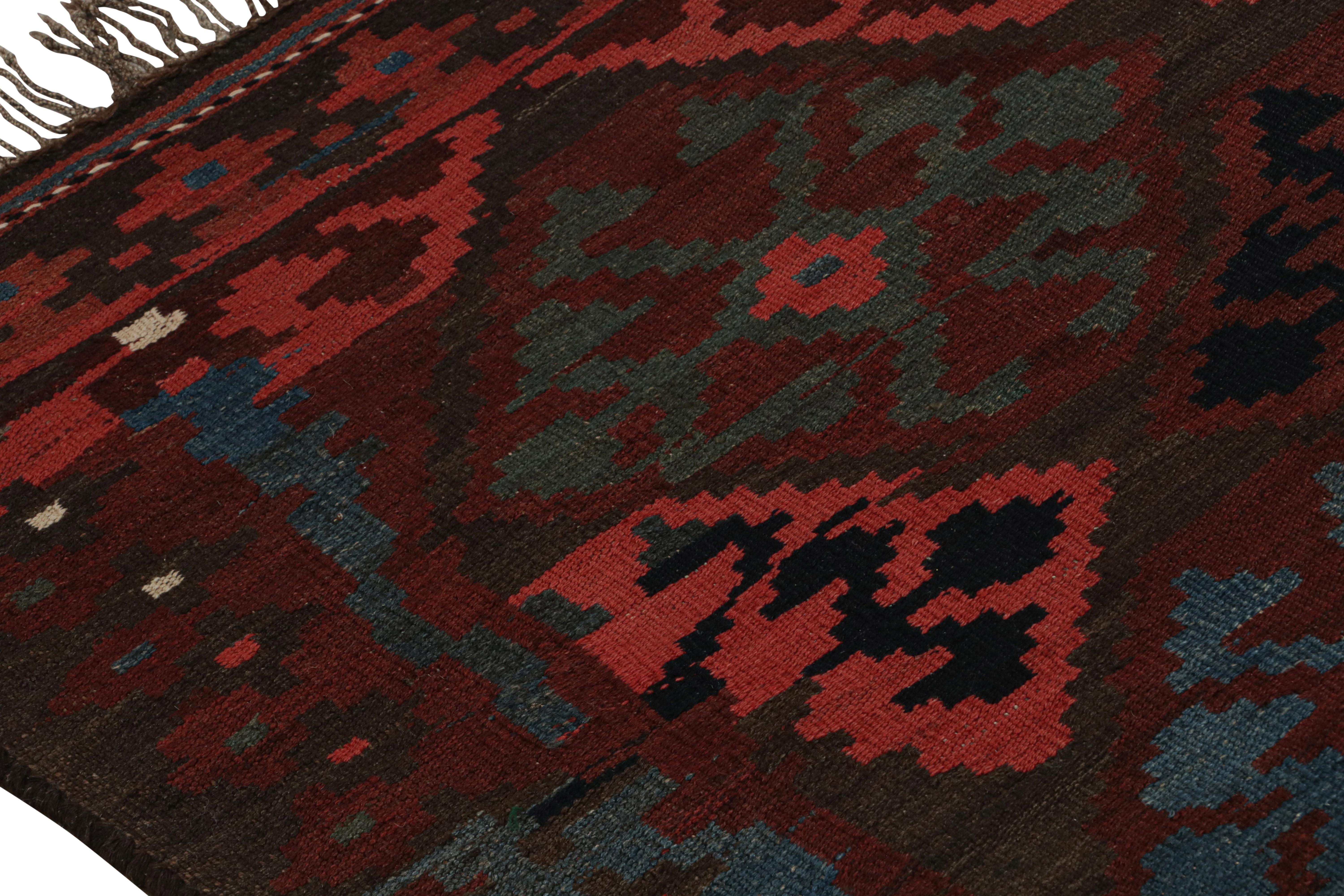 Vintage Tribal Kilim in Red, Blue-Brown Geometric Patterns, from Rug & Kilim In Good Condition For Sale In Long Island City, NY