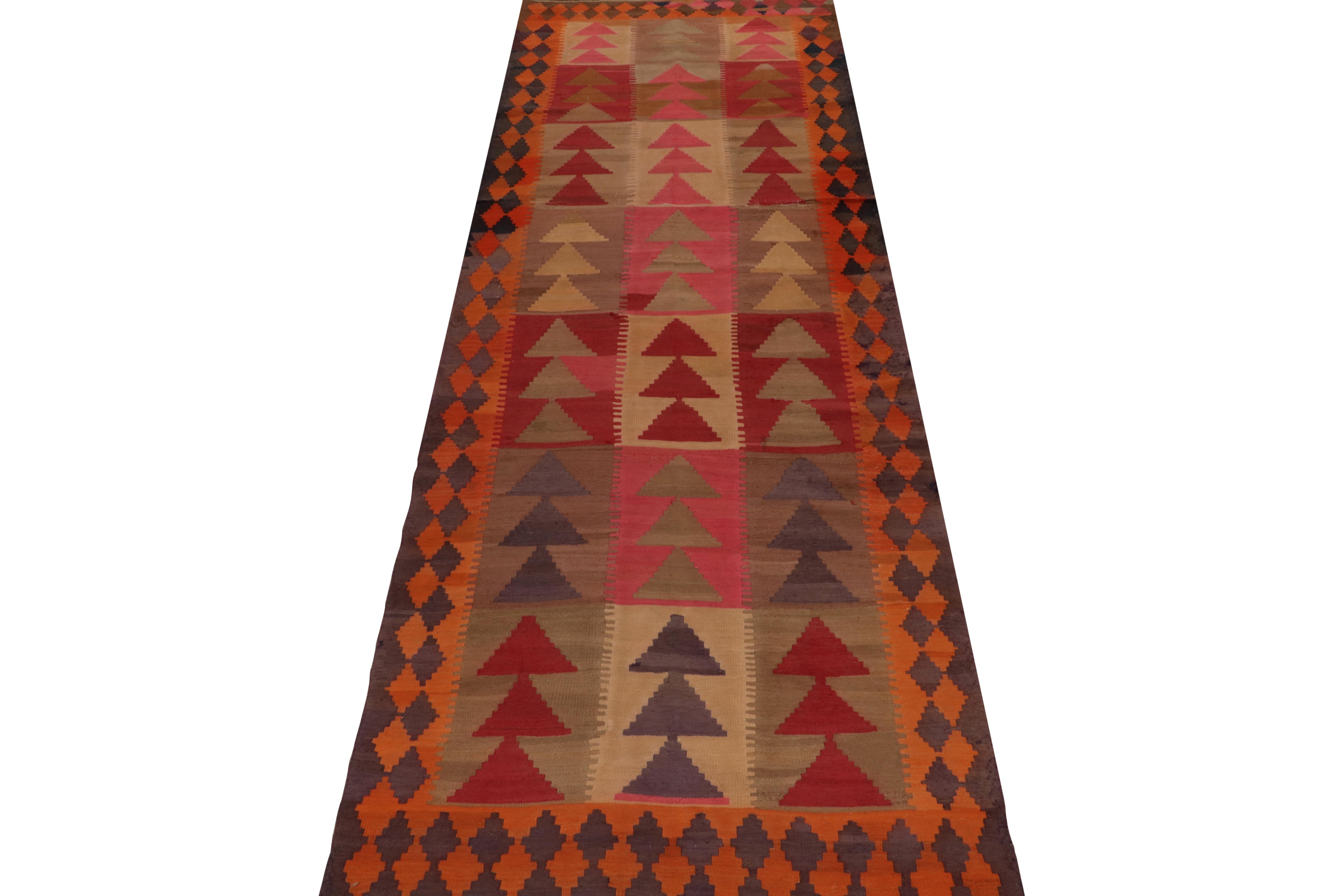 Indian Vintage Tribal Kilim Rug in Beige & Multicolor Geometric Patterns by Rug & Kilim For Sale