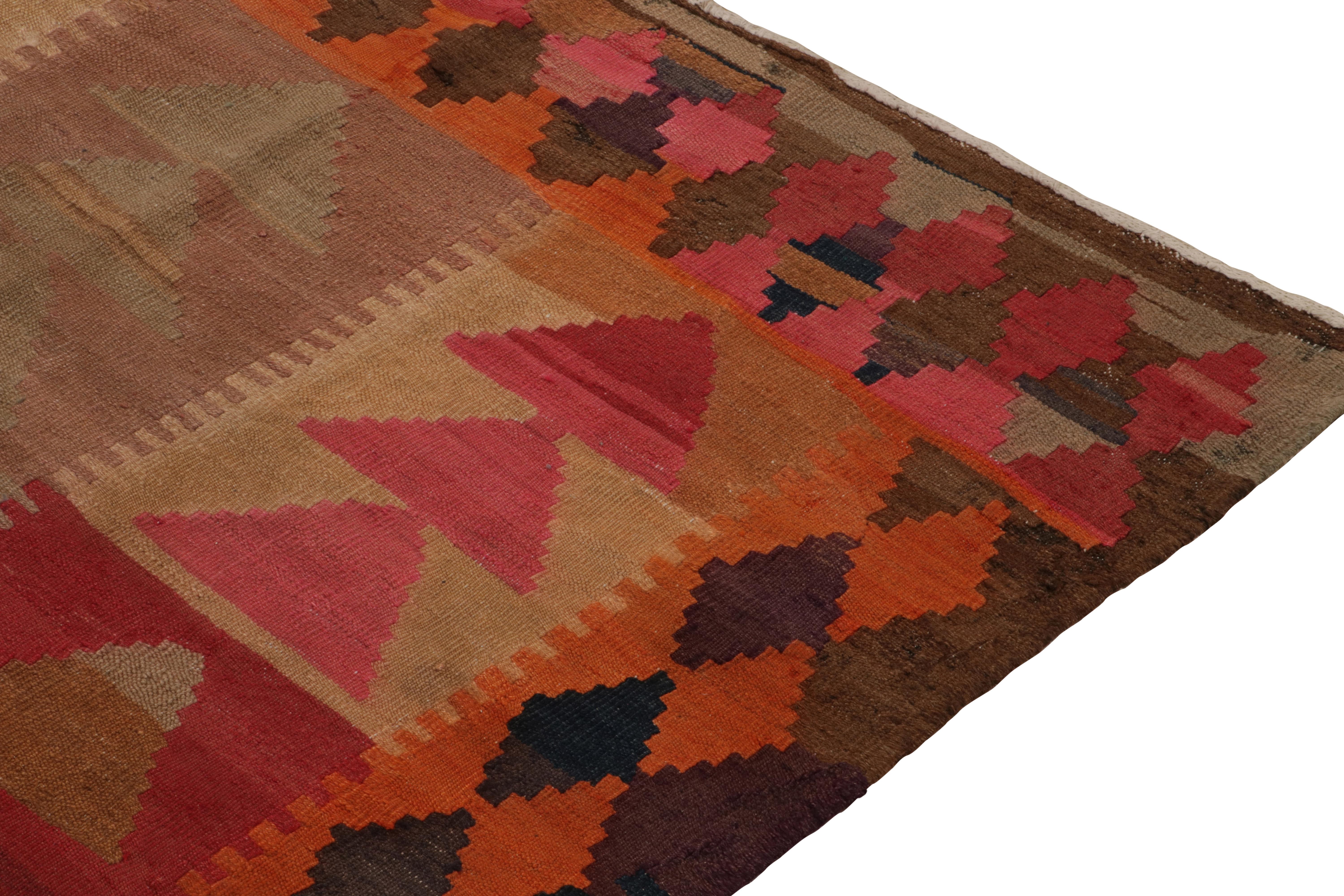 Vintage Tribal Kilim Rug in Beige & Multicolor Geometric Patterns by Rug & Kilim In Good Condition In Long Island City, NY