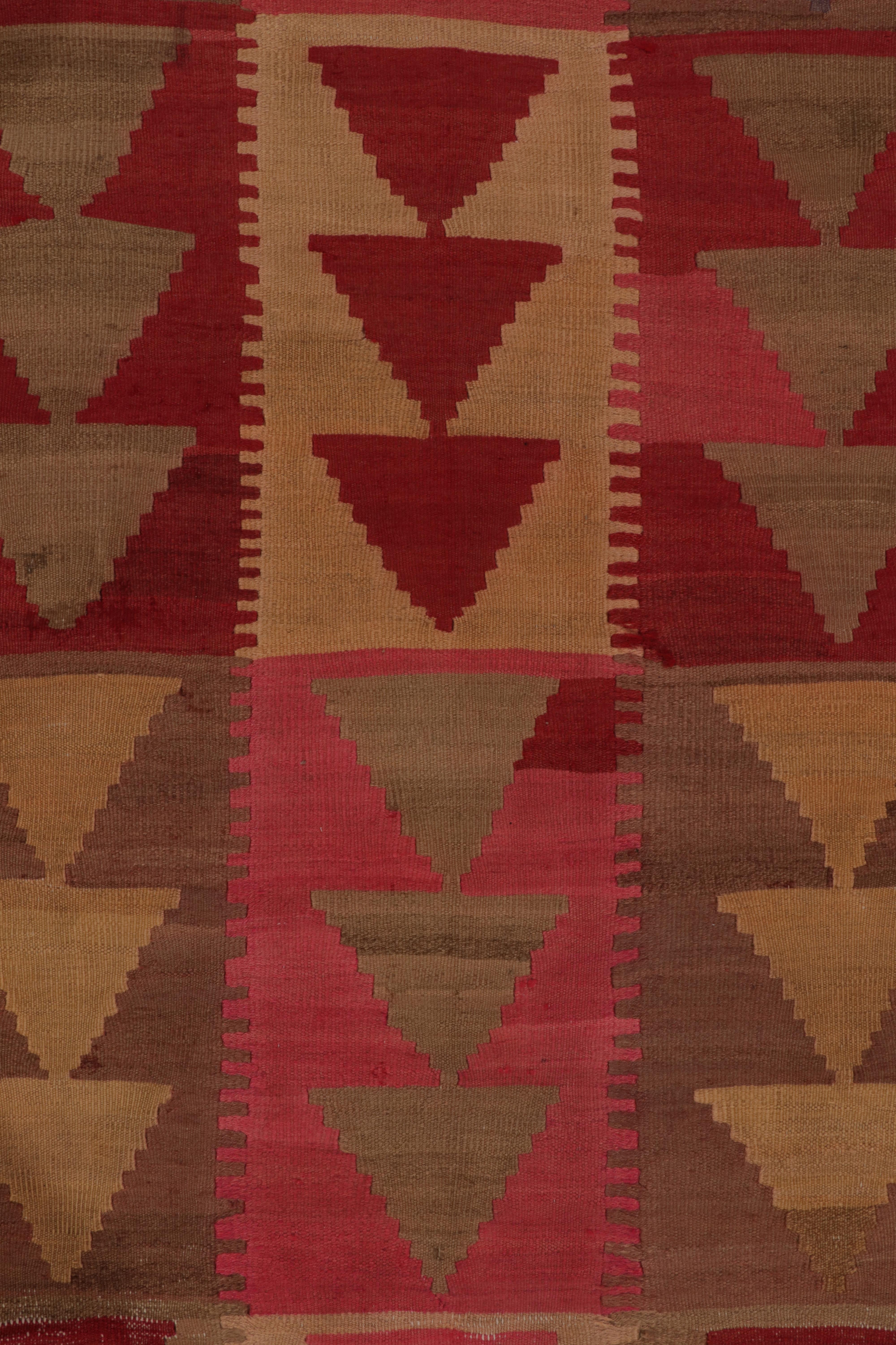 Mid-20th Century Vintage Tribal Kilim Rug in Beige & Multicolor Geometric Patterns by Rug & Kilim