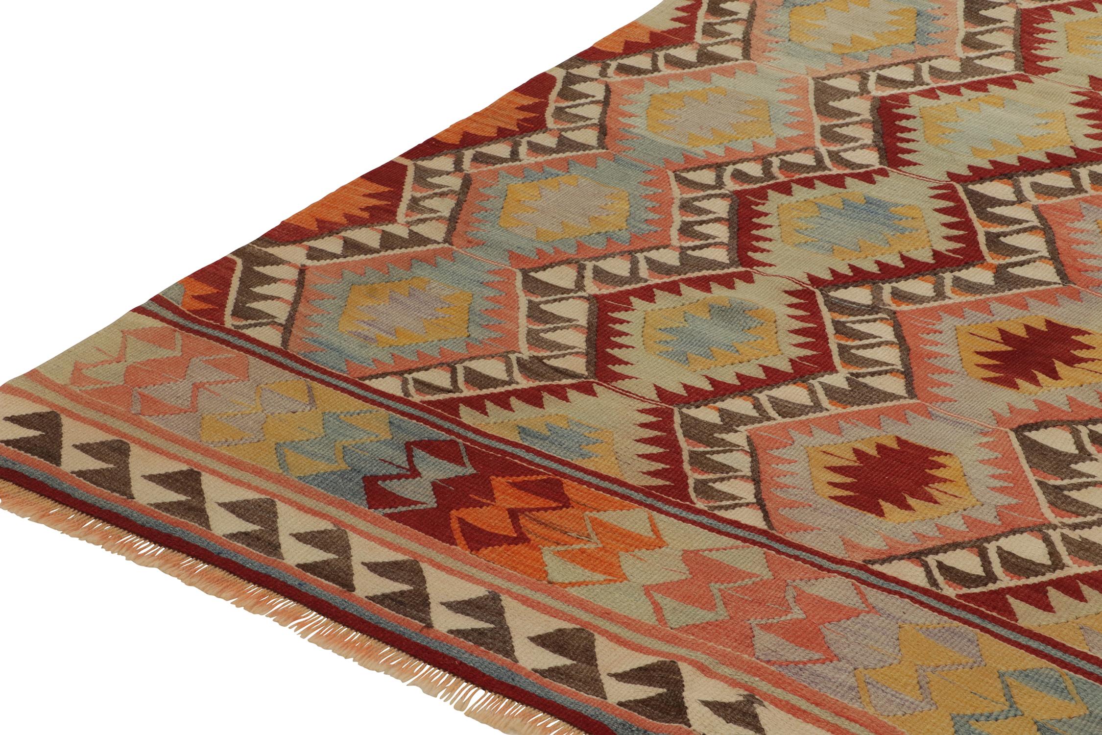 Vintage Tribal kilim rug in Polychromatic Geometric Pattern by Rug & Kilim In Good Condition For Sale In Long Island City, NY