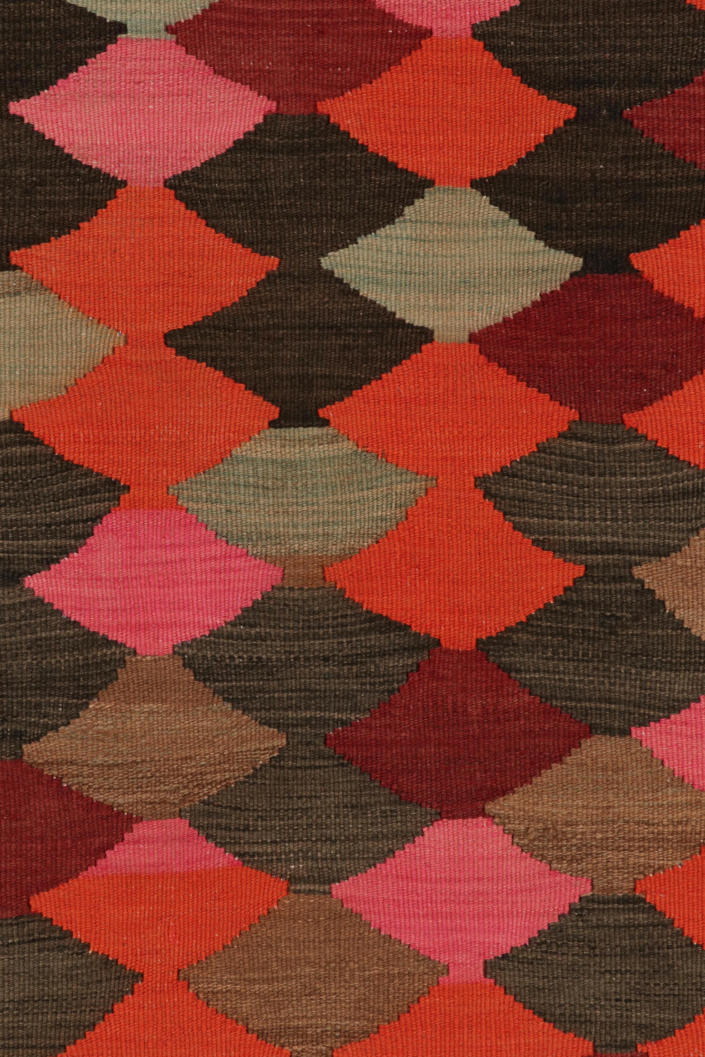 Mid-20th Century Vintage Karadagh Persian Kilim in Polychromatic Geometric Pattern by Rug & Kilim For Sale