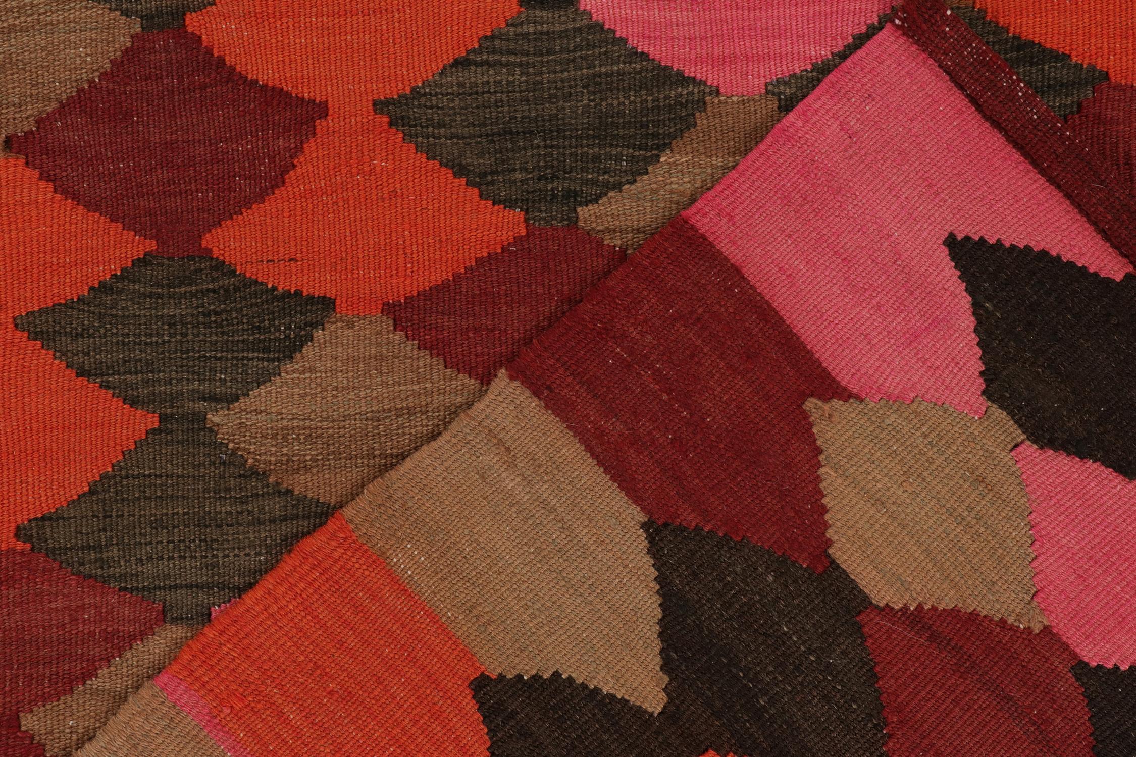 Wool Vintage Karadagh Persian Kilim in Polychromatic Geometric Pattern by Rug & Kilim For Sale