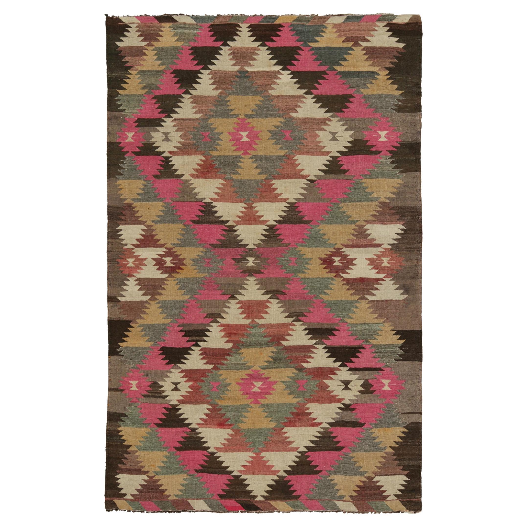 Vintage Tribal Kilim Rug in Polychromatic Geometric Pattern by Rug & Kilim For Sale