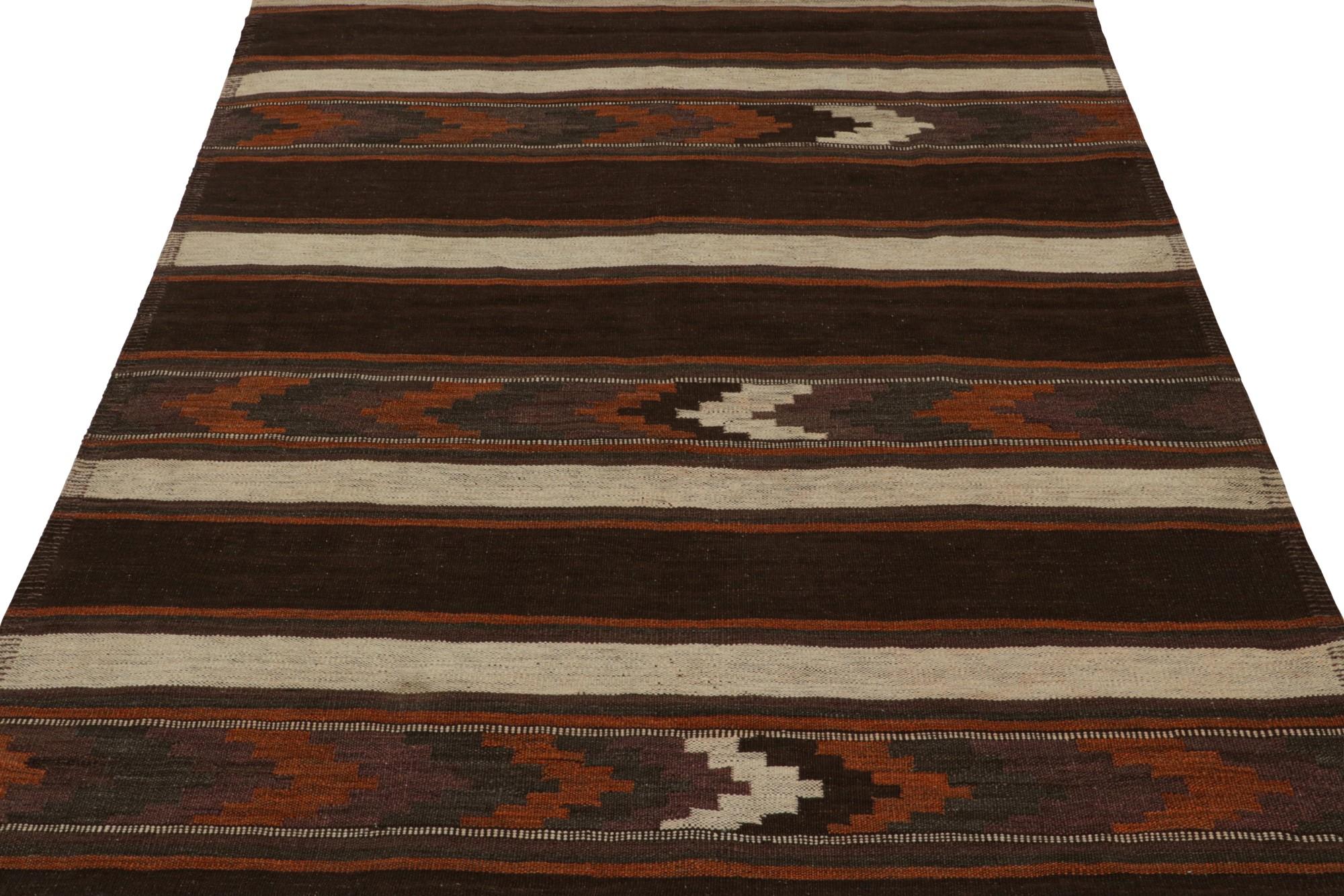 Afghan Vintage Tribal Kilim rug in Polychromatic Geometric Patterns by Rug & Kilim For Sale