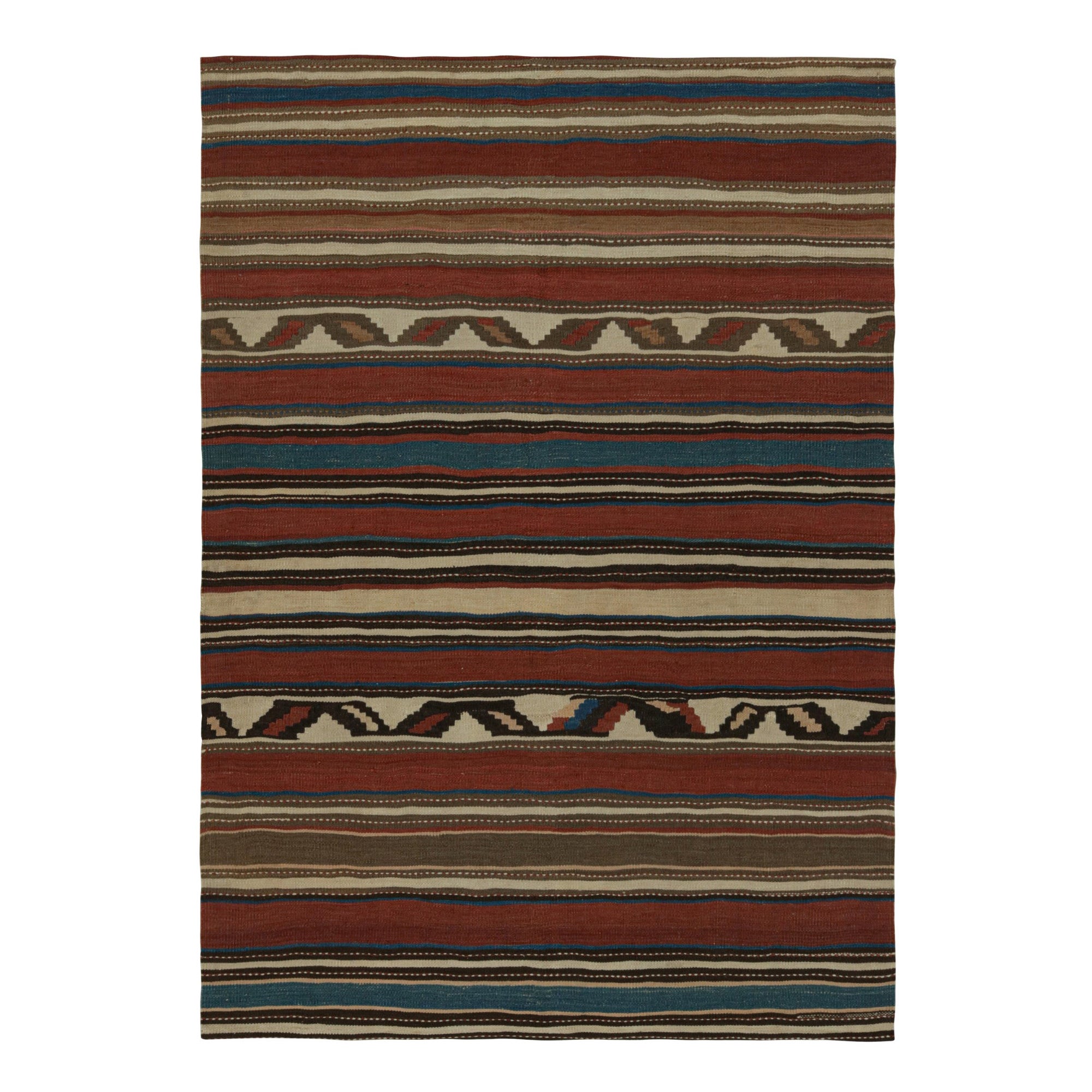 Vintage Stammeskunst-Kelim-Teppich in polychromen, geometrischen Mustern von Rug & Kilim