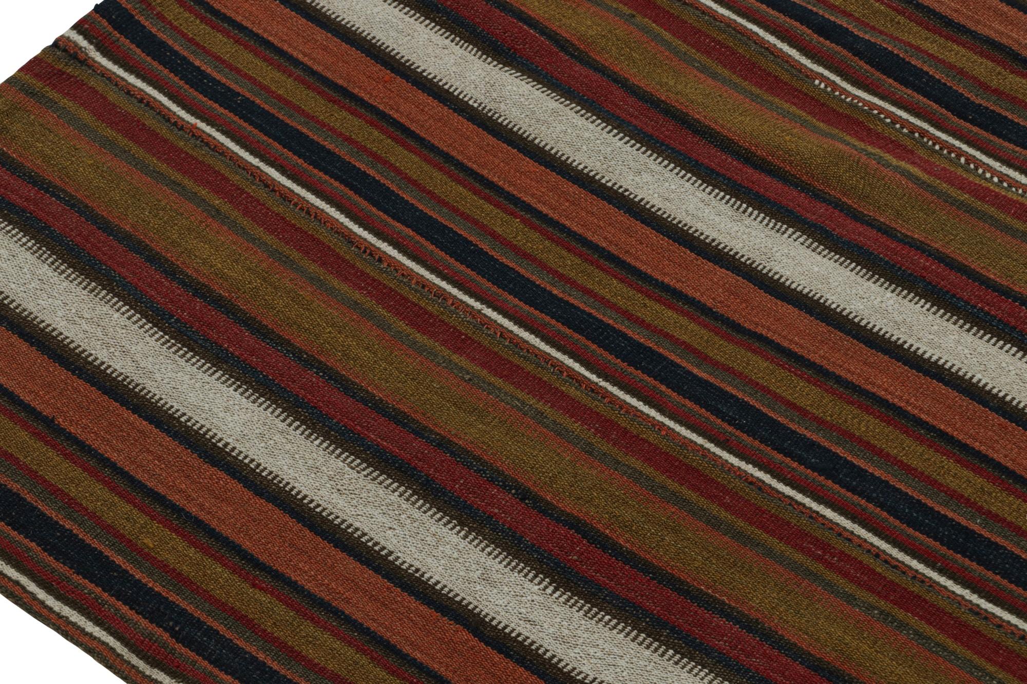 Vintage Tribal Kilim rug in Polychromatic Stripes by Rug & Kilim In Good Condition For Sale In Long Island City, NY