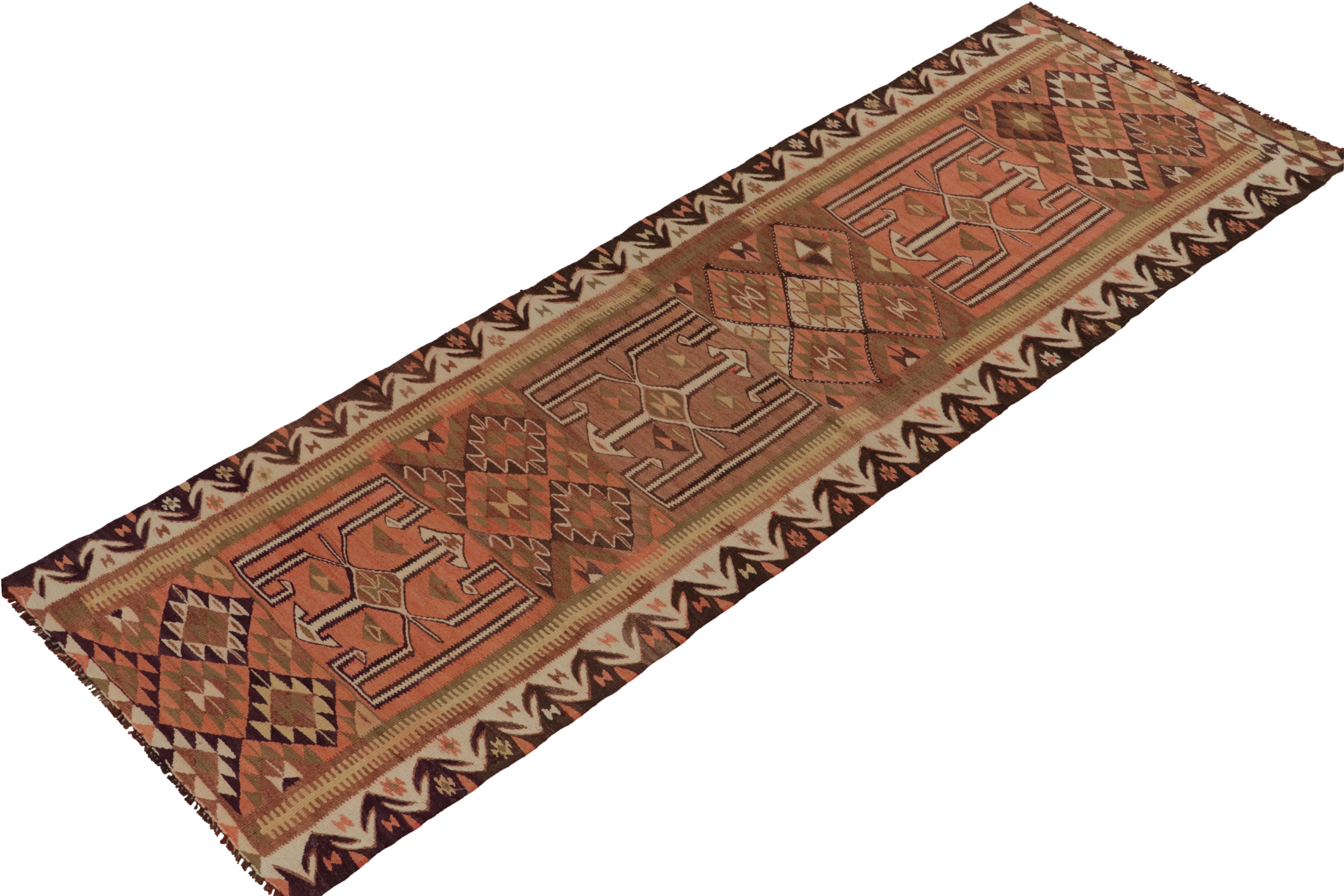 From R&K Principal Josh Nazmiyal’s latest acquisitions, a distinguished vintage kilim runner originating from Turkey circa 1950-1960. 

On the Design: The l tribal geometric pattern enjoys exceptional movement in the warmth & richness of