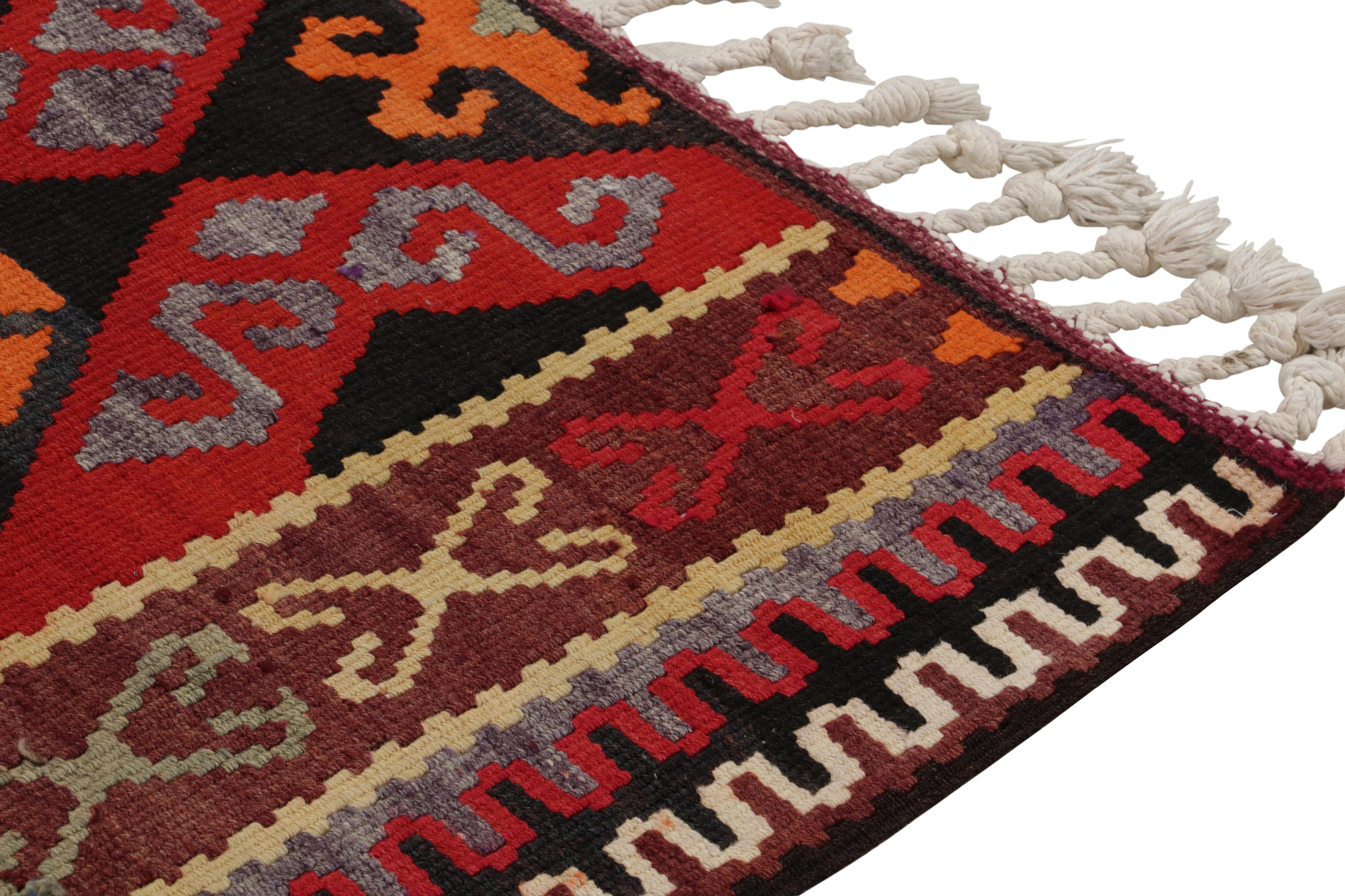 Vintage Tribal Kilim Runner in Red, Brown Geometric Pattern by Rug & Kilim In Good Condition For Sale In Long Island City, NY