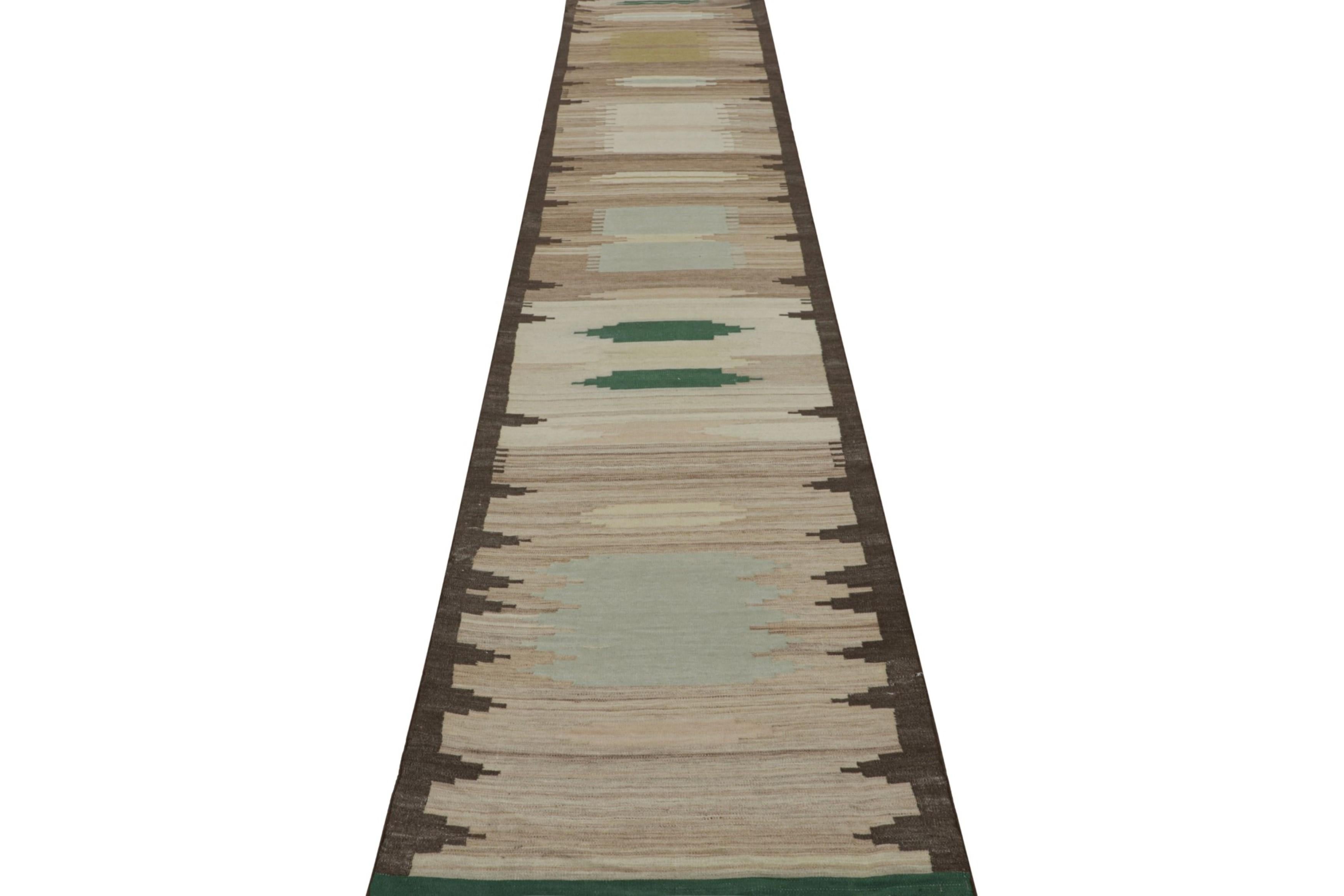Braun und blau gemusterter Vintage-Tribal-Kilim-Teppich von Rug & Kilim (Stammeskunst) im Angebot