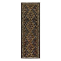 Tappeto tribale tribale d'epoca con motivi policromatici di Rug & Kilim