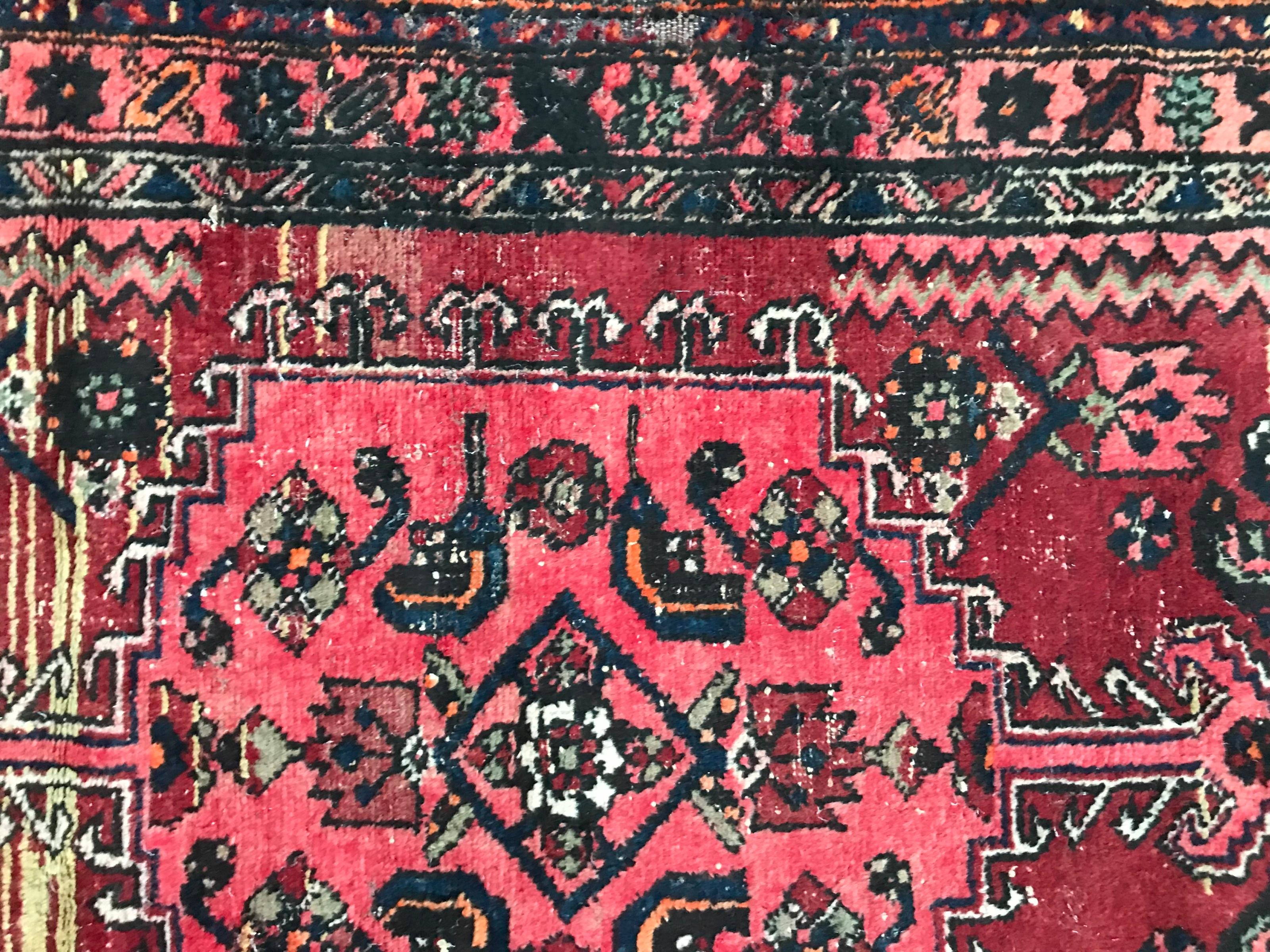 Central Asian Vintage Tribal Kurdish Rug For Sale