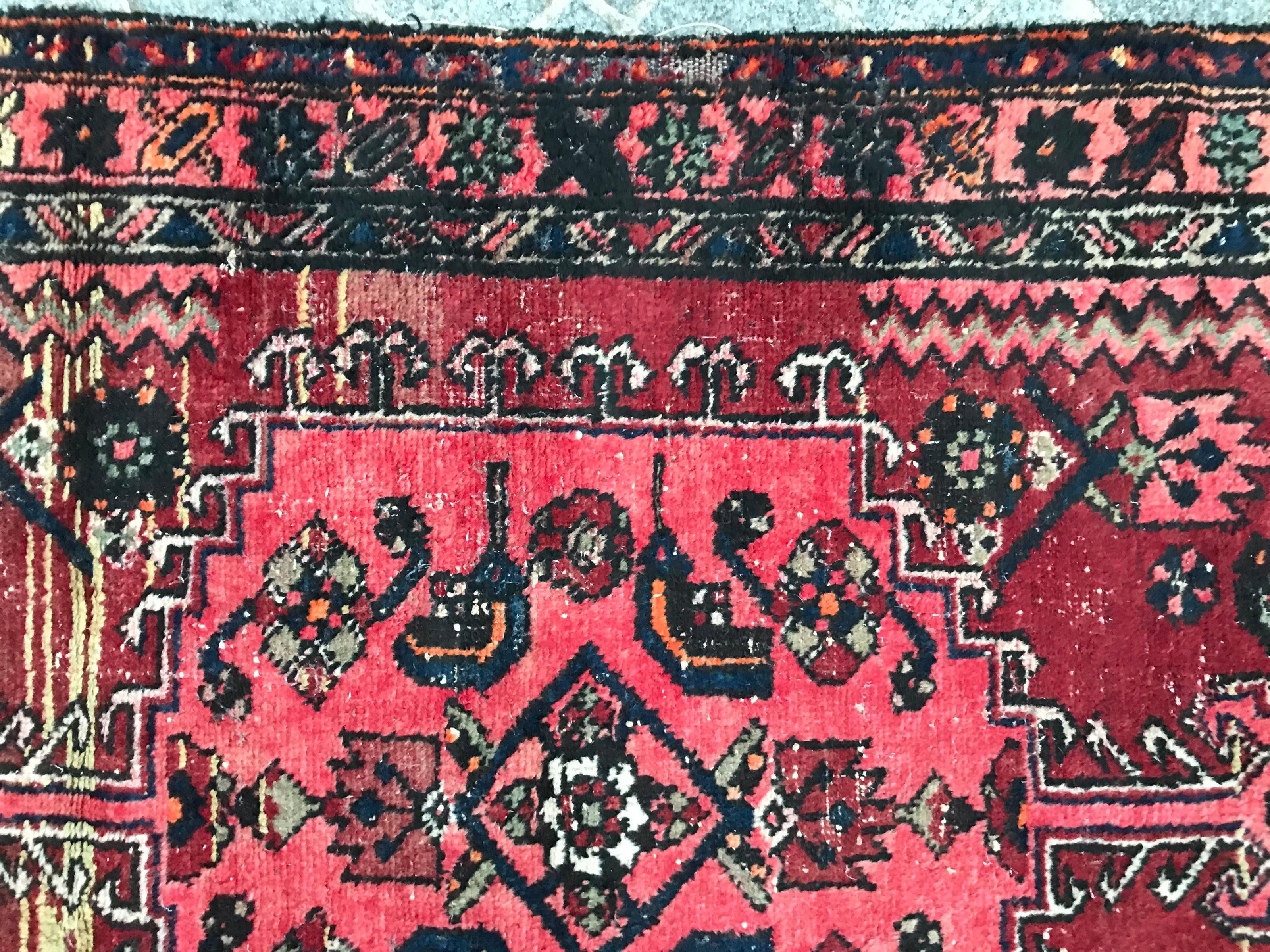 Hand-Knotted Vintage Tribal Kurdish Rug For Sale